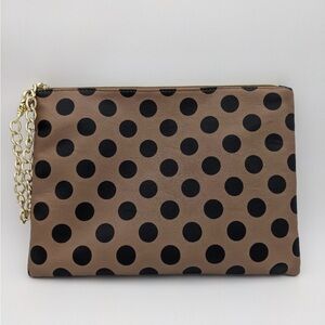 ❤️ Betsey Johnson Polka Dot Chain Clutch - Brown and Black